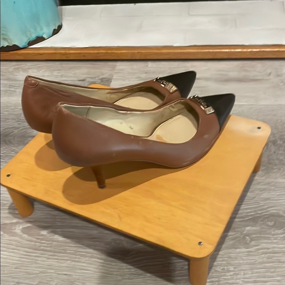 Coach Brown and Black Stiletto Heels with Pointed Toe